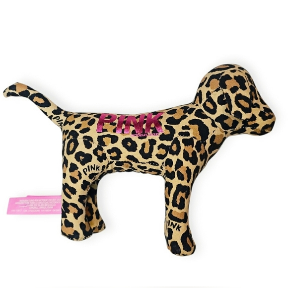 Y2K Victoria's Secret PINK Rare Leopard Print Wild Pink Collection 9" Plush Dog - Picture 7 of 10